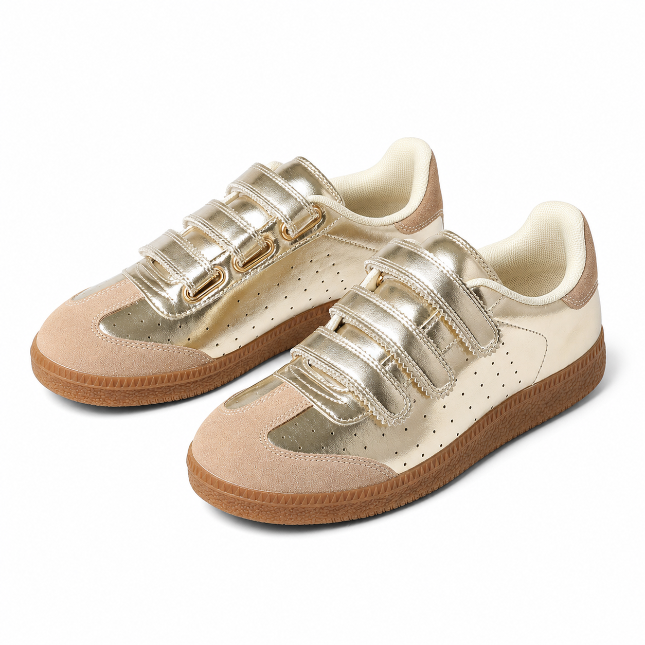 Warm Gold Fulvia Leather Sneakers
