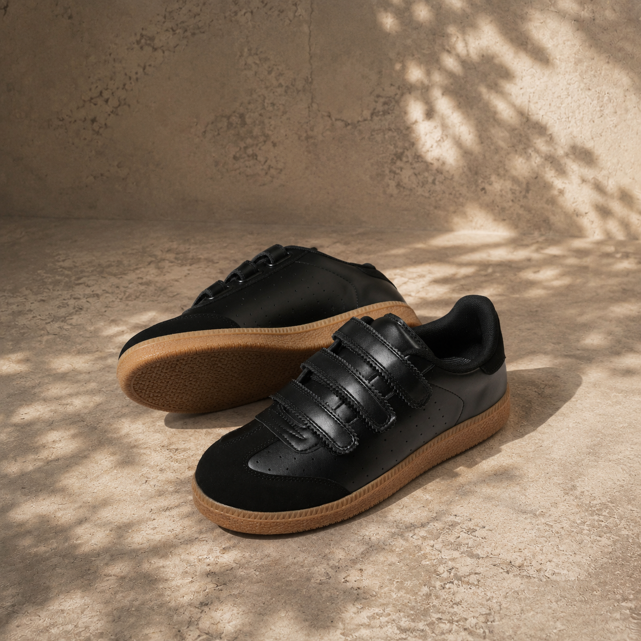 Deep Black Fulvia Leather Sneakers styled scene