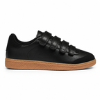 Deep Black Fulvia Leather Sneakers side view