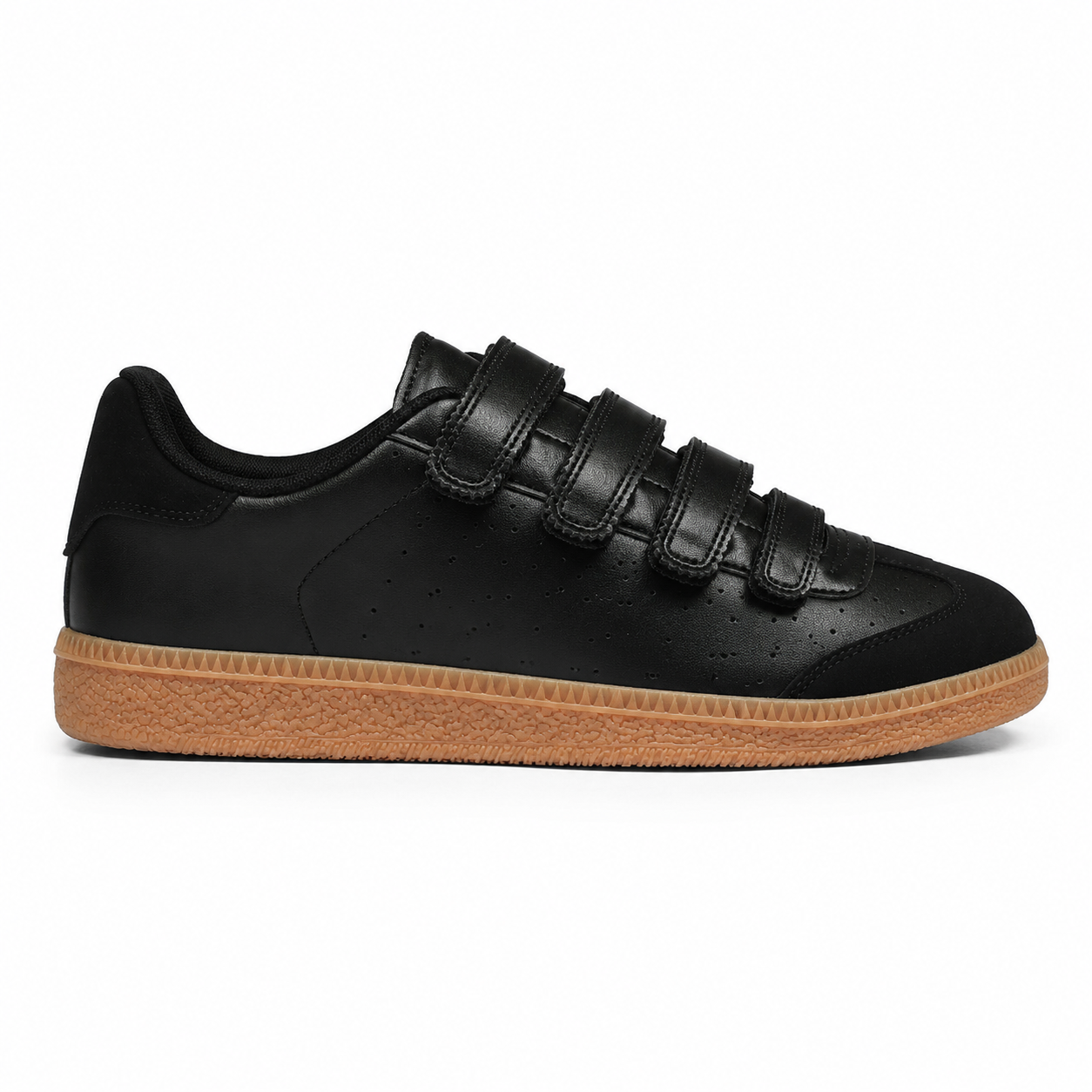 Deep Black Fulvia Leather Sneakers side view