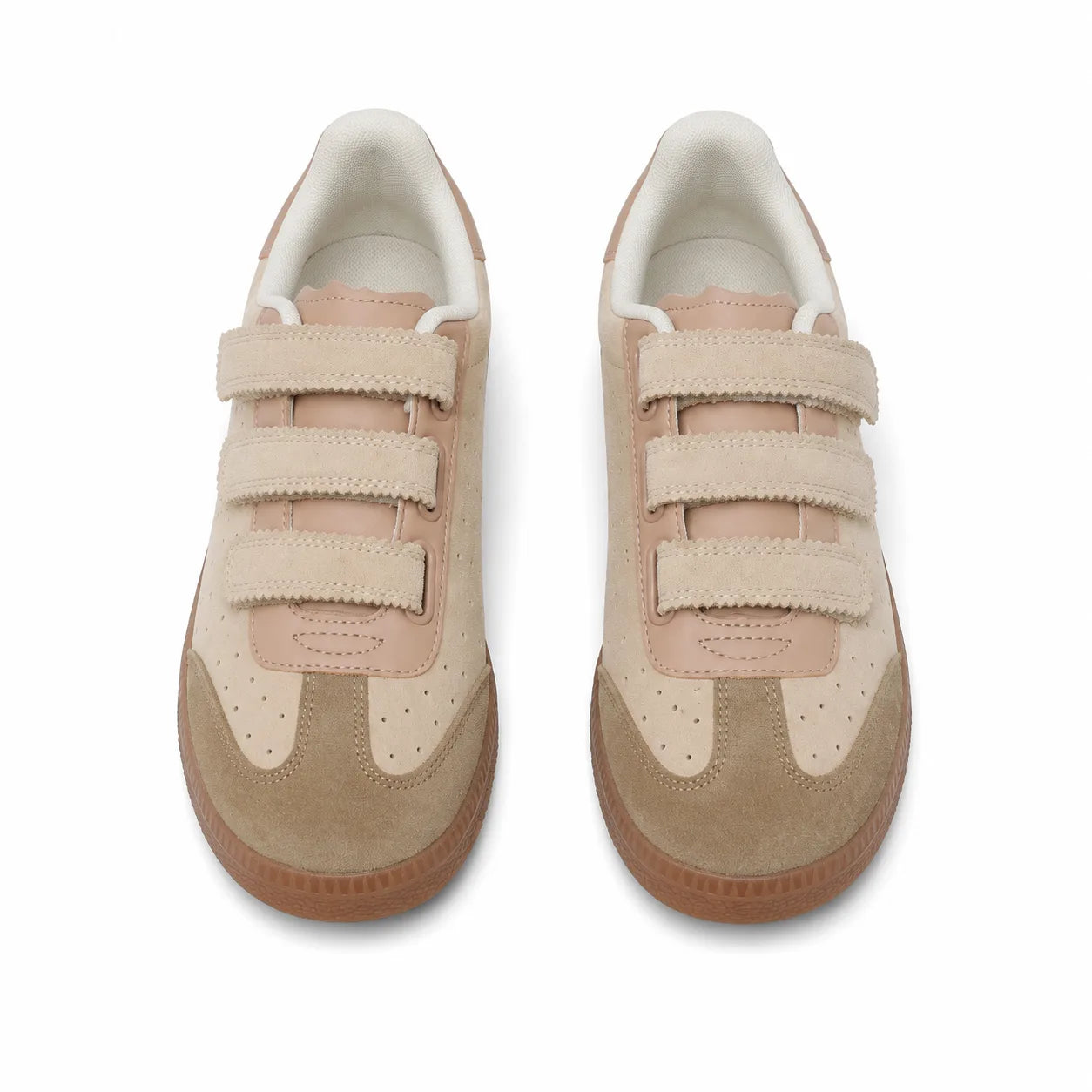 Taupe Suede Fulvia Leather Sneakers top view