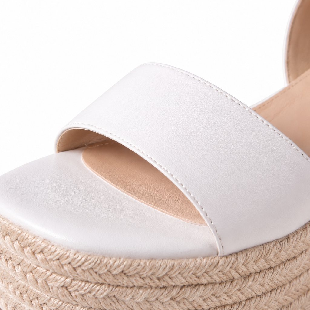 Cream Ivory Cara Ankle-Strap Sandals close-up detail