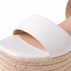 Cream Ivory Cara Ankle-Strap Sandals close-up detail