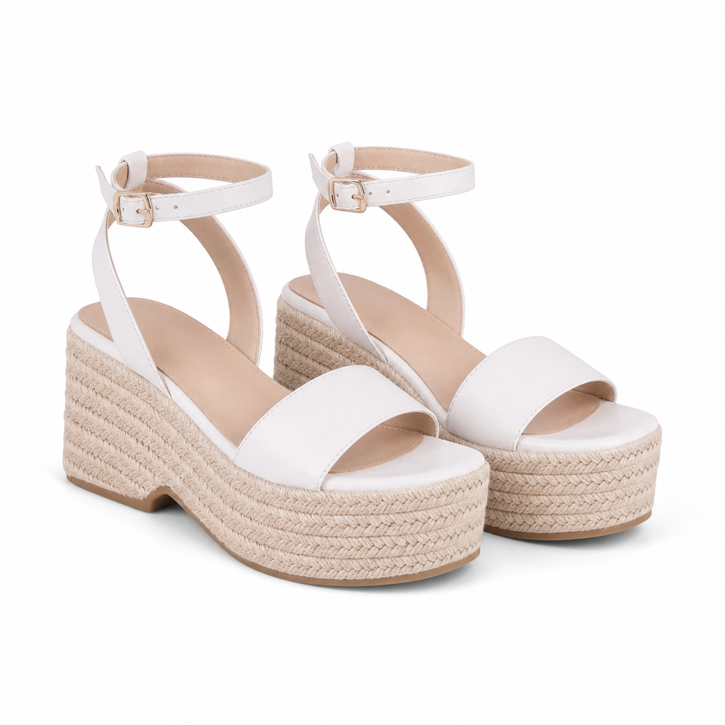 Cream Ivory Cara Ankle-Strap Sandals