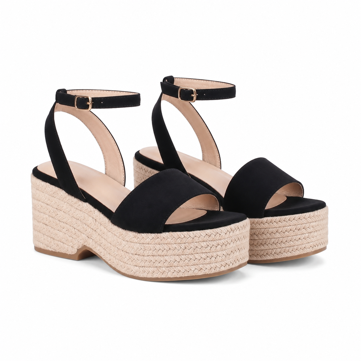 Deep Black Cara Ankle-Strap Sandals