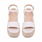 Cream Ivory Cara Ankle-Strap Sandals top view