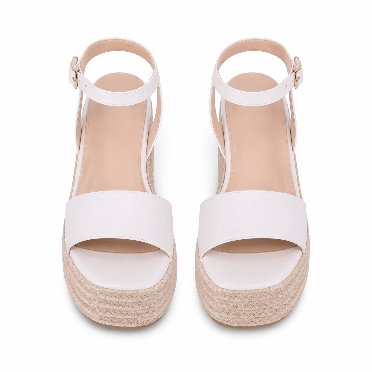 Cream Ivory Cara Ankle-Strap Sandals top view