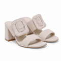 Warm Sand Otranto Straw Square-Heel Sandals
