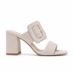 Warm Sand Otranto Straw Square-Heel Sandals side view