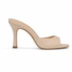 Soft Apricot Minori Straw Thin-Heel Sandals side view