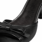Deep Black Astra Mesh Toe-Strap Sandals close-up detail
