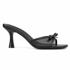 Deep Black Astra Mesh Toe-Strap Sandals side view