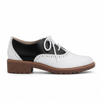 Deep Black Rosalia Leather Lace-Up Brogues side view