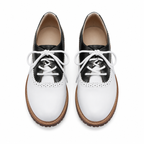 Deep Black Rosalia Leather Lace-Up Brogues top view