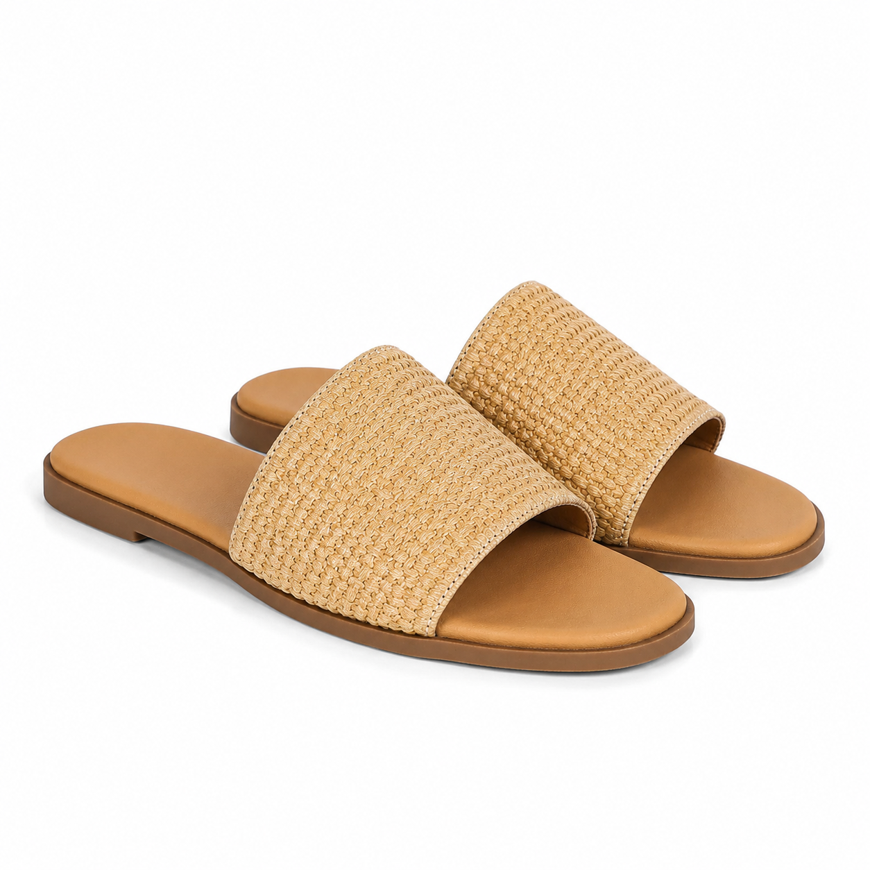 Rich Brown Sperlonga Straw Slip-On Sandals