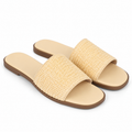 Soft Apricot Sperlonga Straw Slip-On Sandals