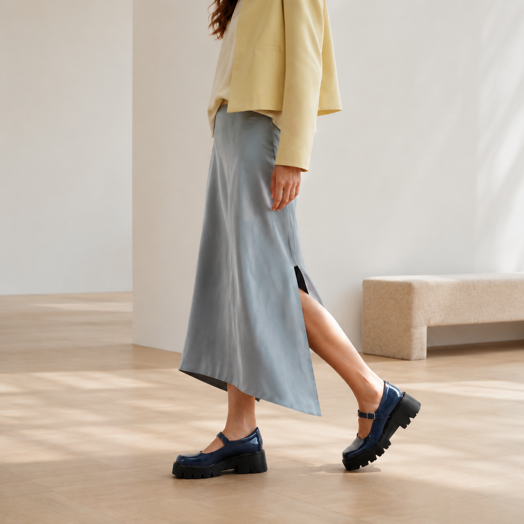 Deep Navy Viviana Flats lifestyle scene