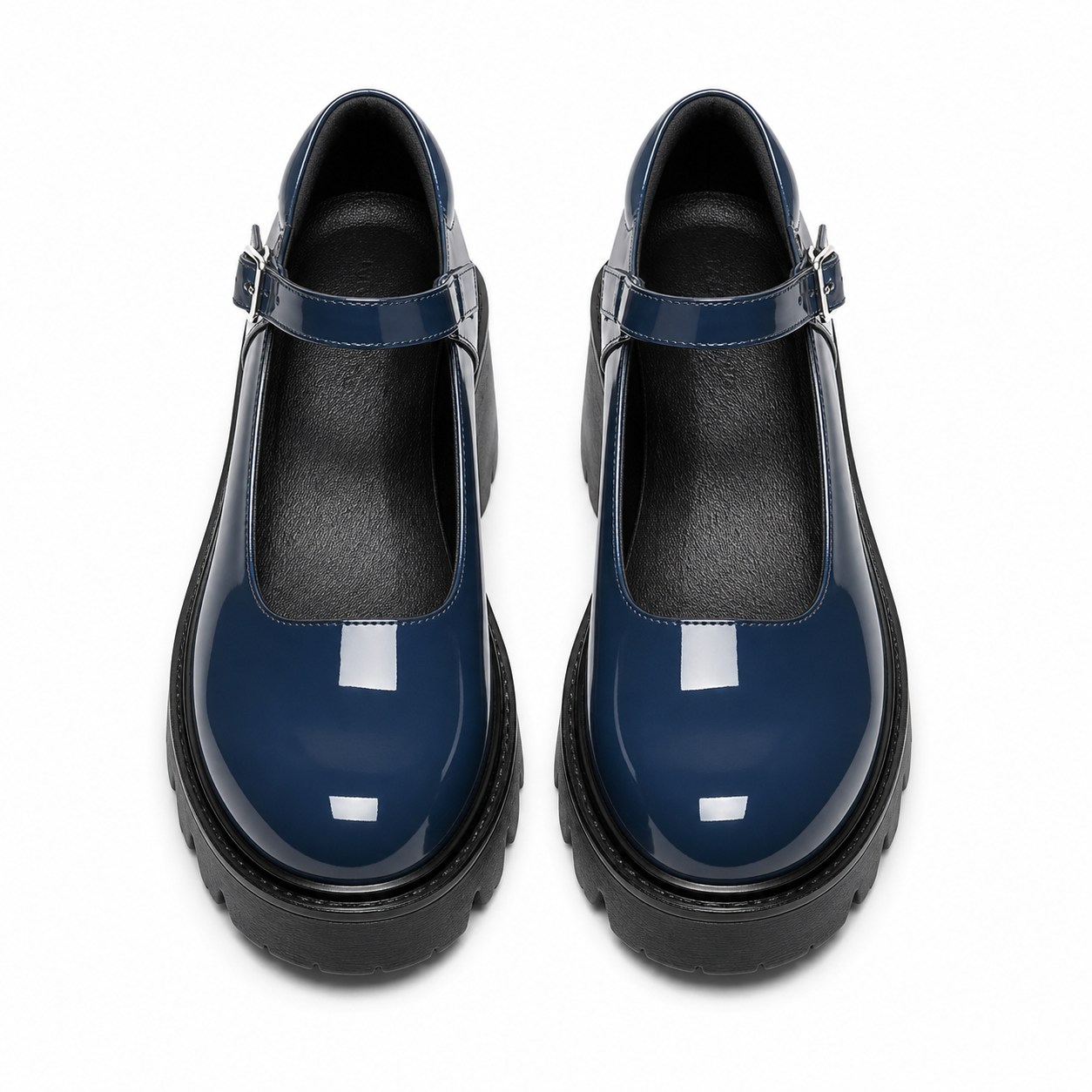 Deep Navy Viviana Flats top view