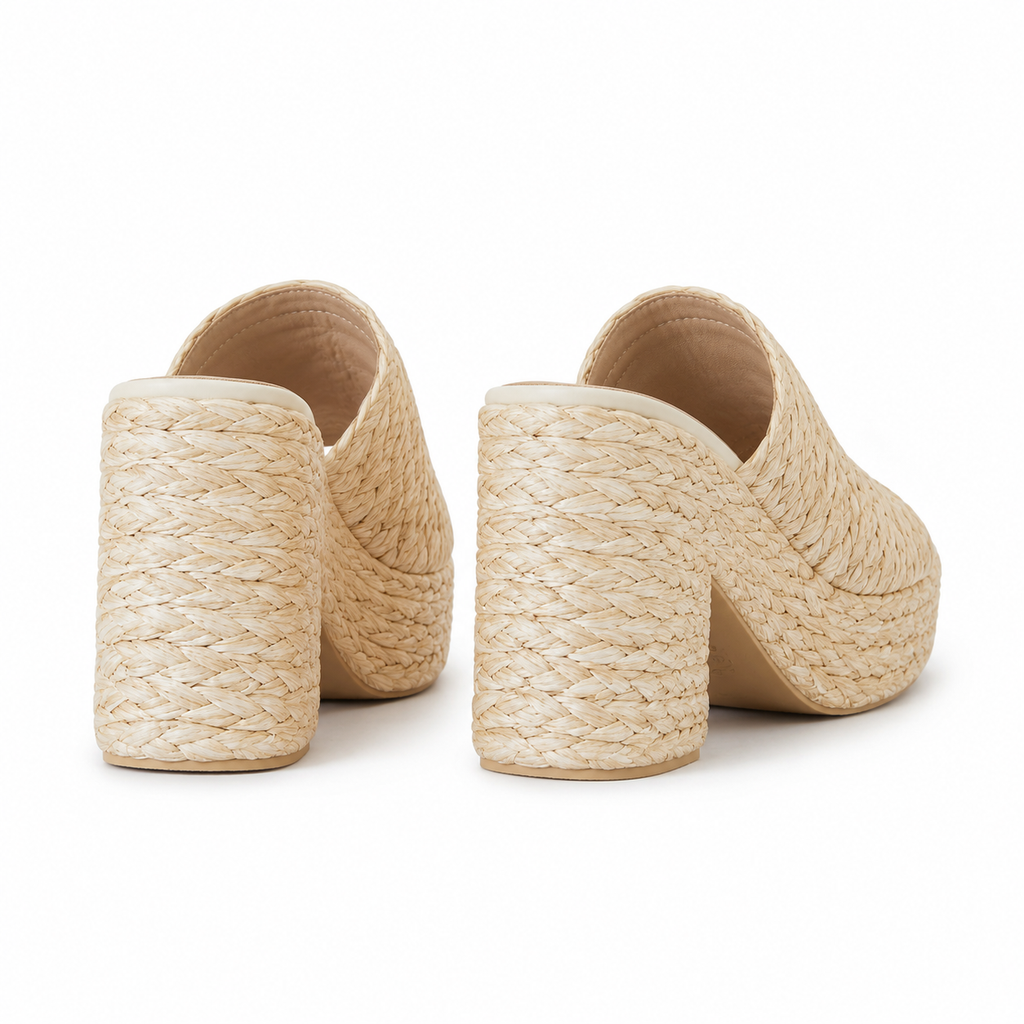 Photocolor Alghero Straw Platform Sandals heel detail