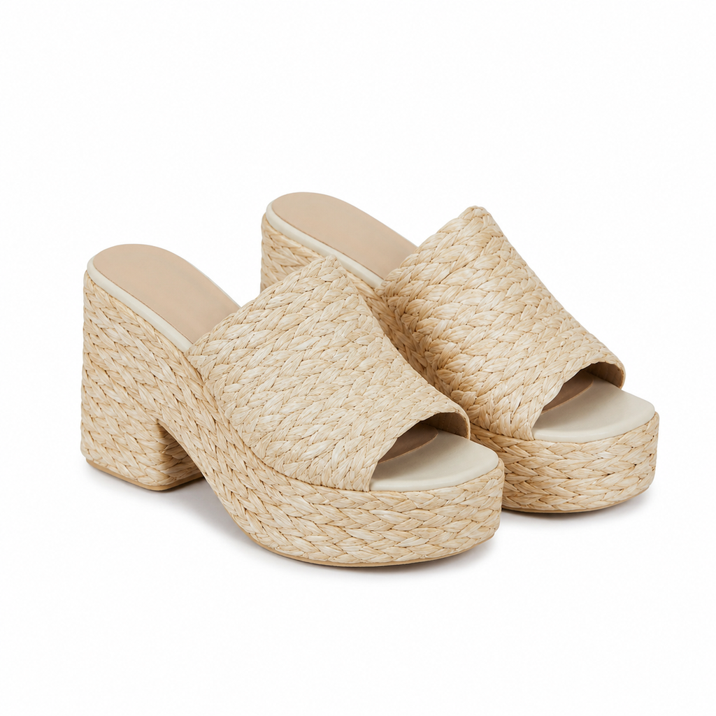 Photocolor Alghero Straw Platform Sandals