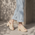 Photocolor Alghero Straw Platform Sandals on-foot view