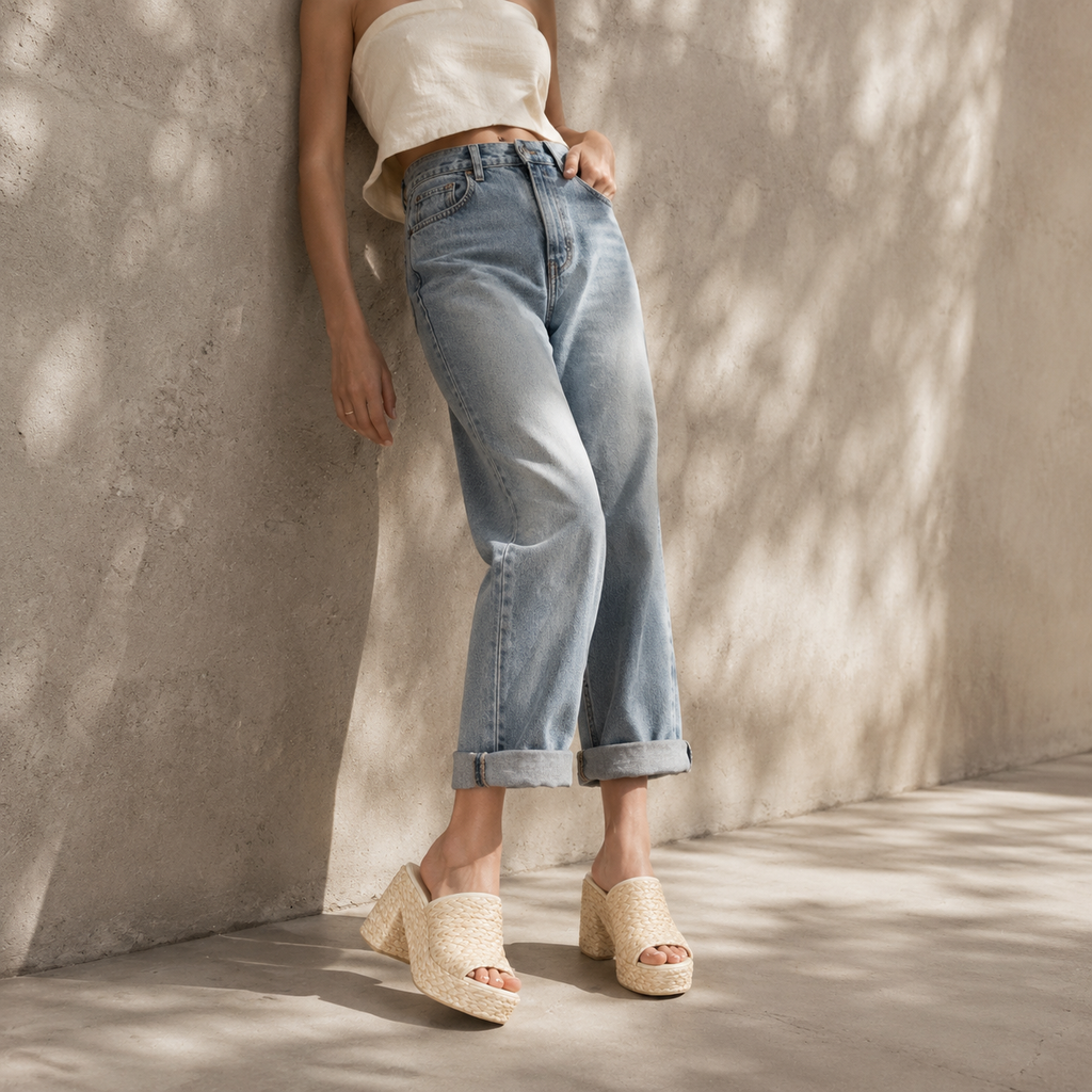 Photocolor Alghero Straw Platform Sandals lifestyle scene