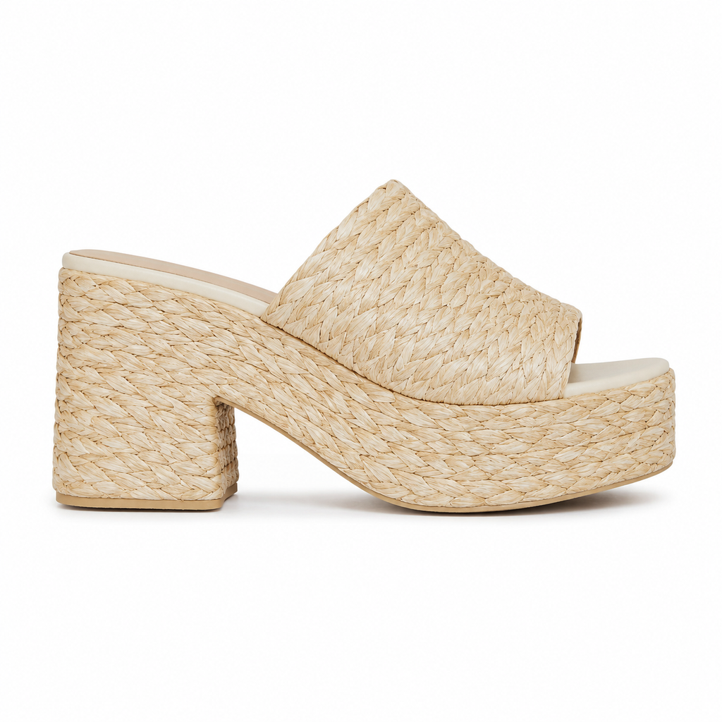 Photocolor Alghero Straw Platform Sandals side view