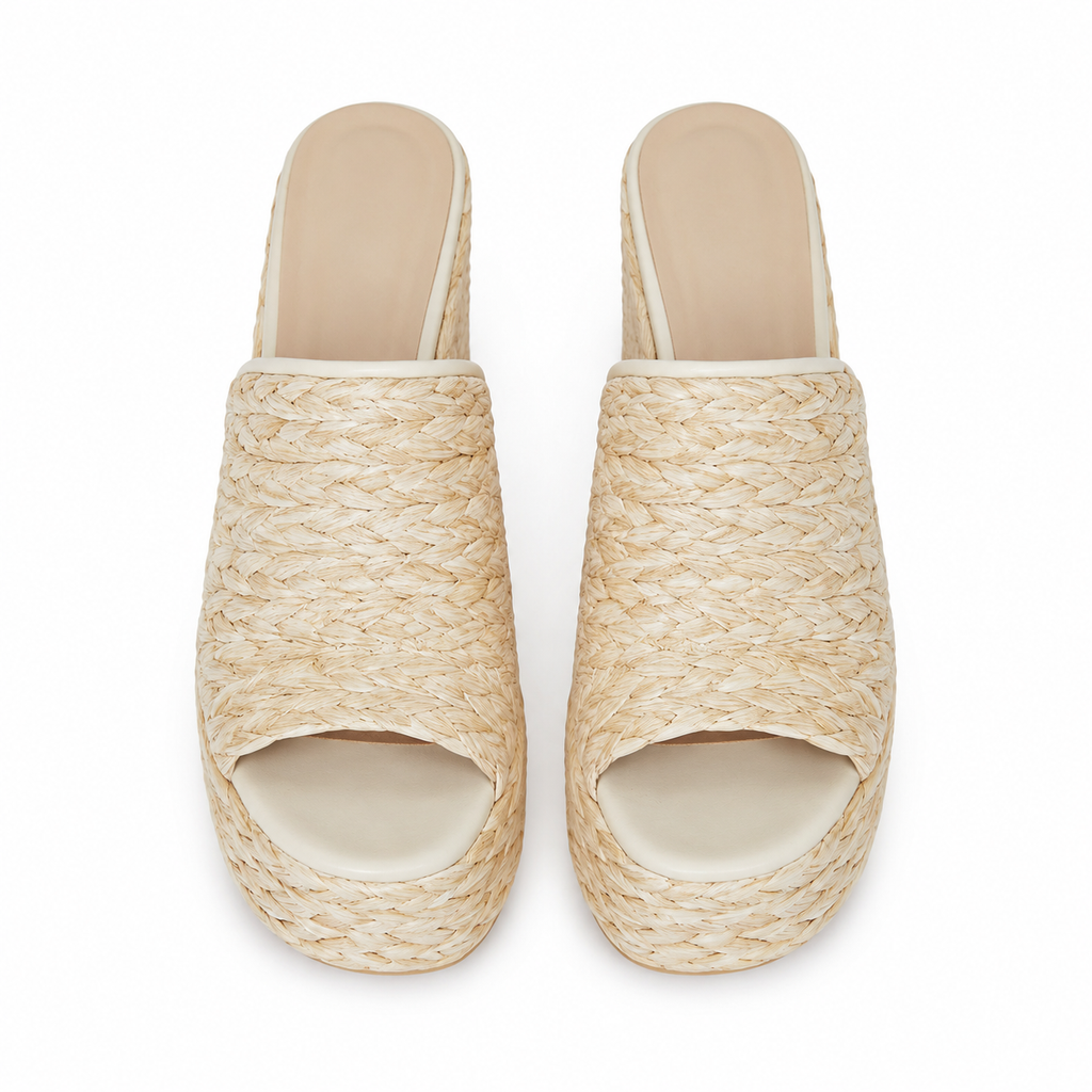 Photocolor Alghero Straw Platform Sandals top view