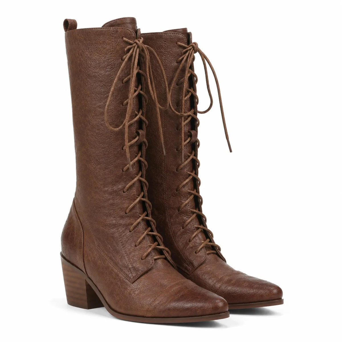 Rich Brown Fiesole Leather Block-Heel Boots