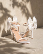 Cream Ivory Lorenza Ankle-Strap Sandals styled scene