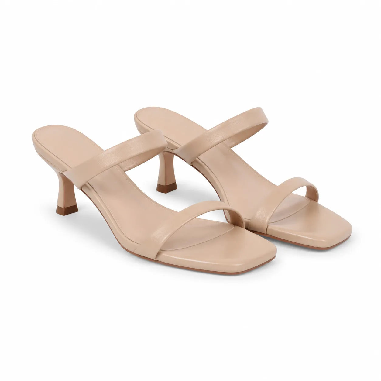 Warm Beige Ornella Leather Wedge Sandals