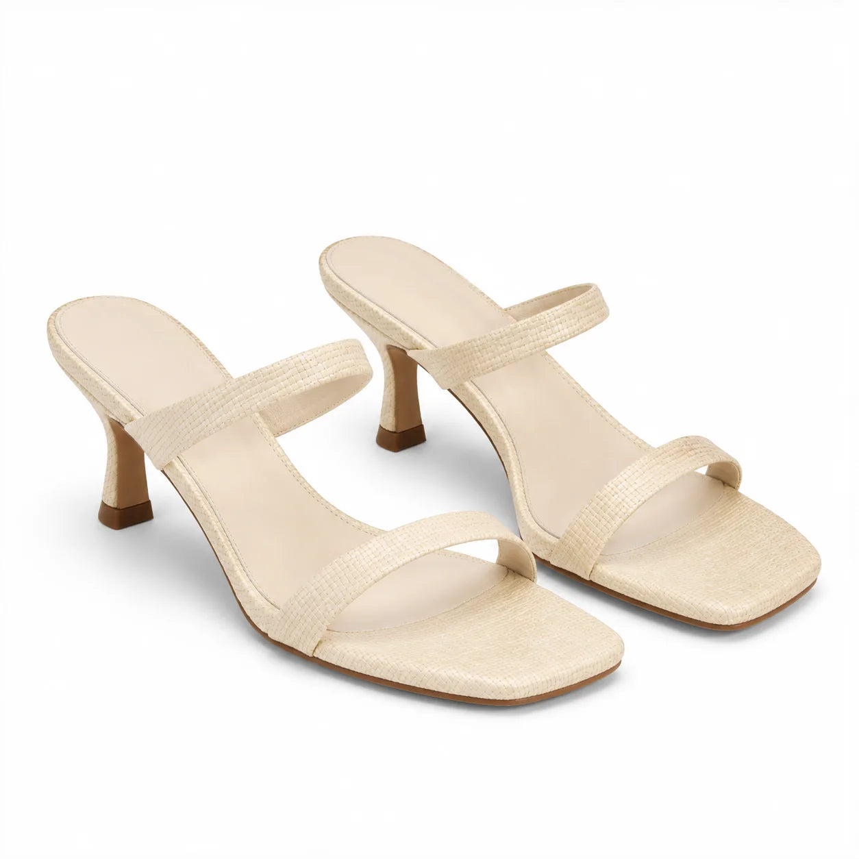 Straw Ornella Leather Wedge Sandals