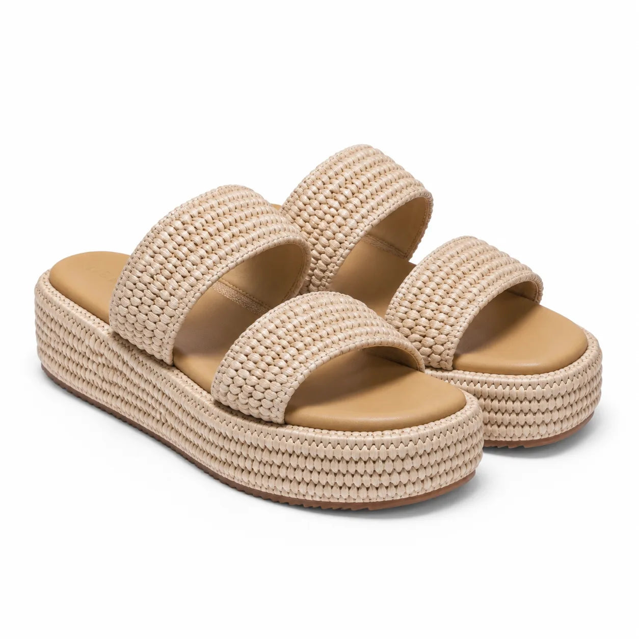 Rich Chocolate Halki Raffia Multi-Strap Slides