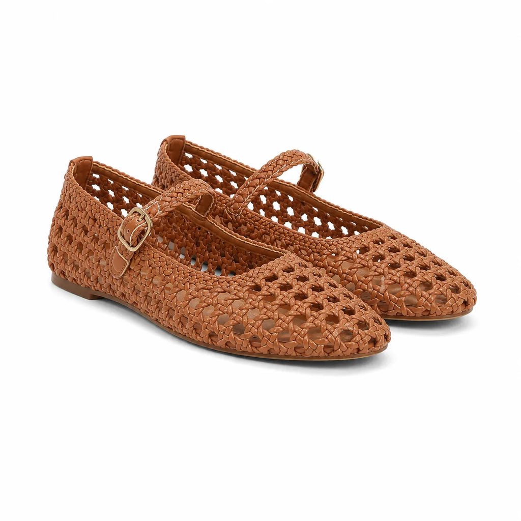 Rich Brown Gala Buckle Flats
