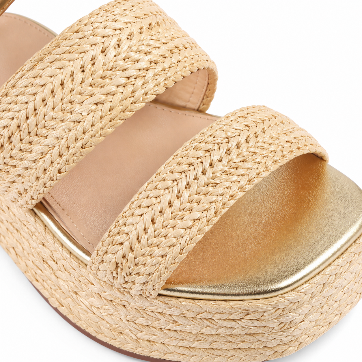 Naturalraffia Zante Buckle Raffia Sandals close-up detail