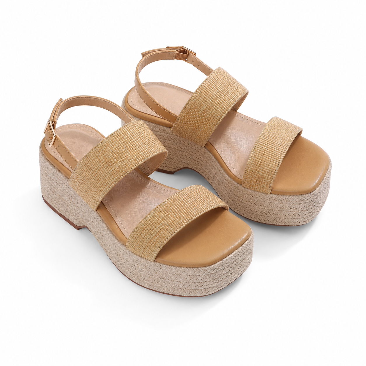Natural Zante Buckle Raffia Sandals