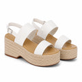 Cream Ivory Lia Buckle Multi-Strap Sandals