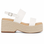 Cream Ivory Lia Buckle Multi-Strap Sandals side view
