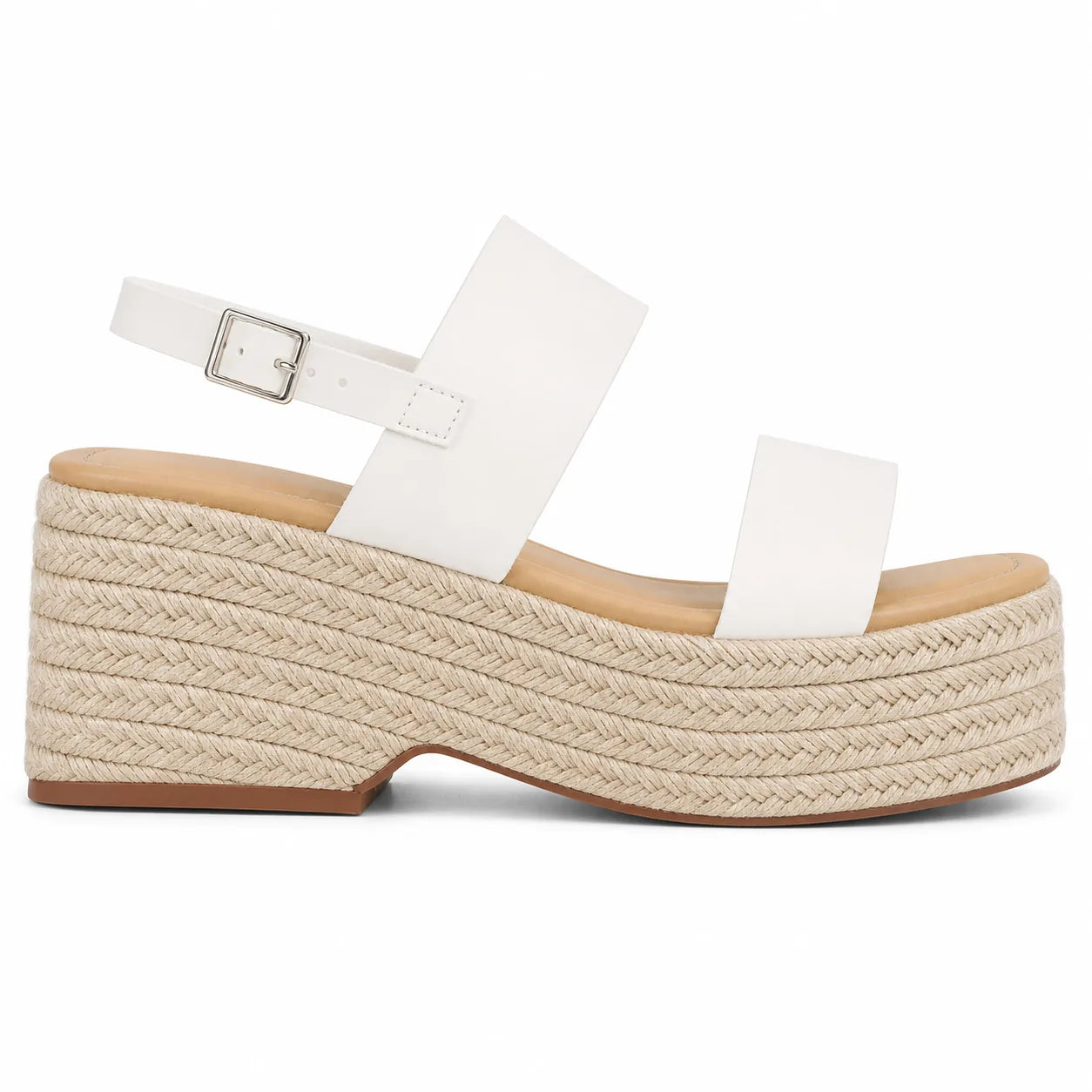 Cream Ivory Lia Buckle Multi-Strap Sandals side view