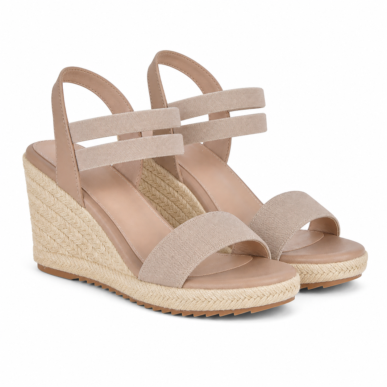 Warm Beige Ilaria Leather Wedge Sandals