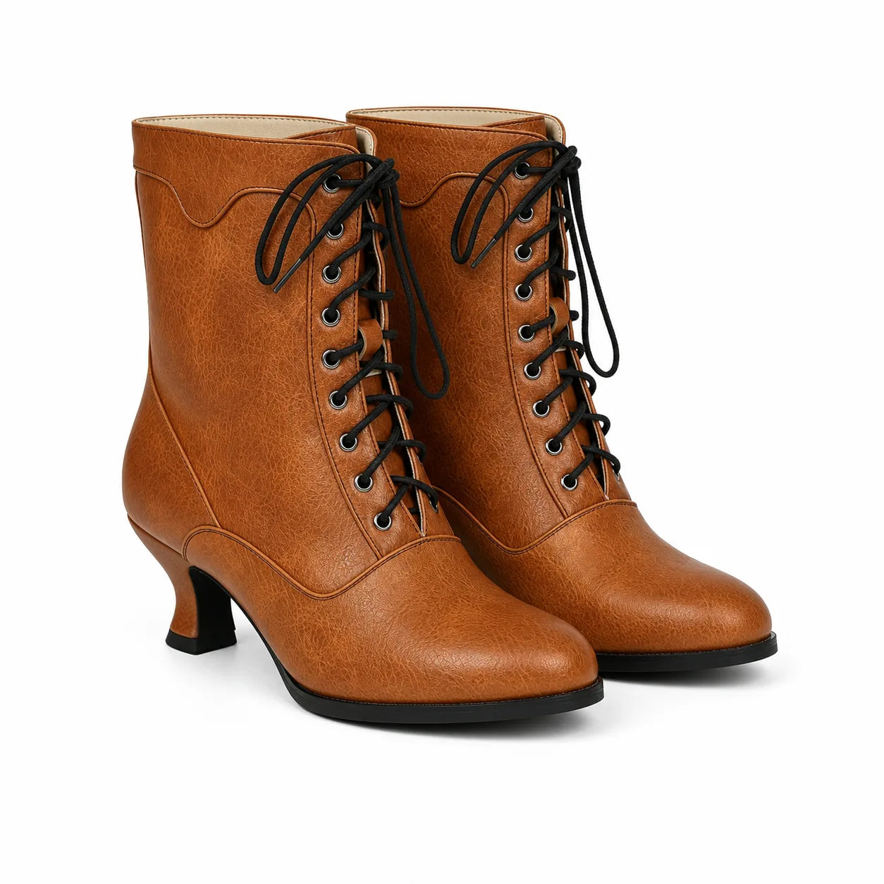Rich Brown Mirella Leather Block-Heel Boots