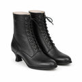 Deep Black Mirella Leather Block-Heel Boots