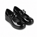 Deep Black Cornelia Leather Flats