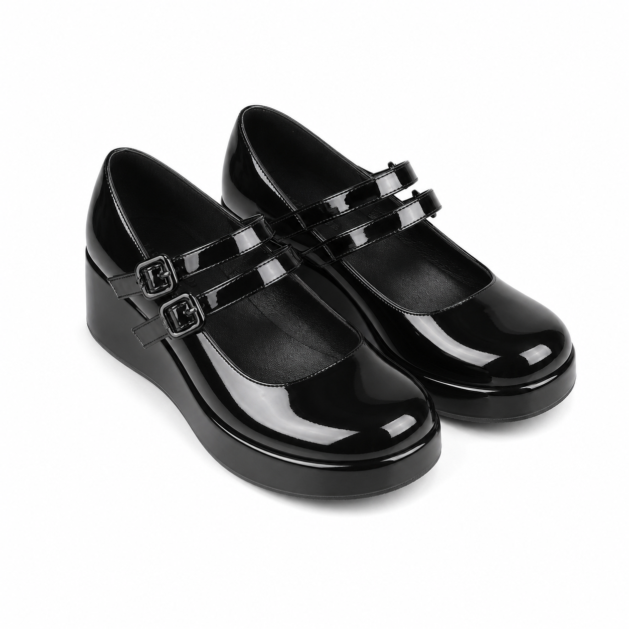 Deep Black Cornelia Leather Flats
