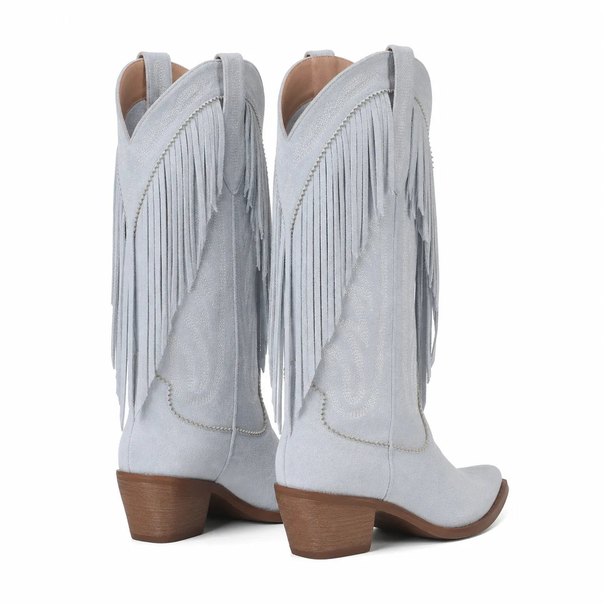 Hazy Sky Castellina Fringe Boots heel detail