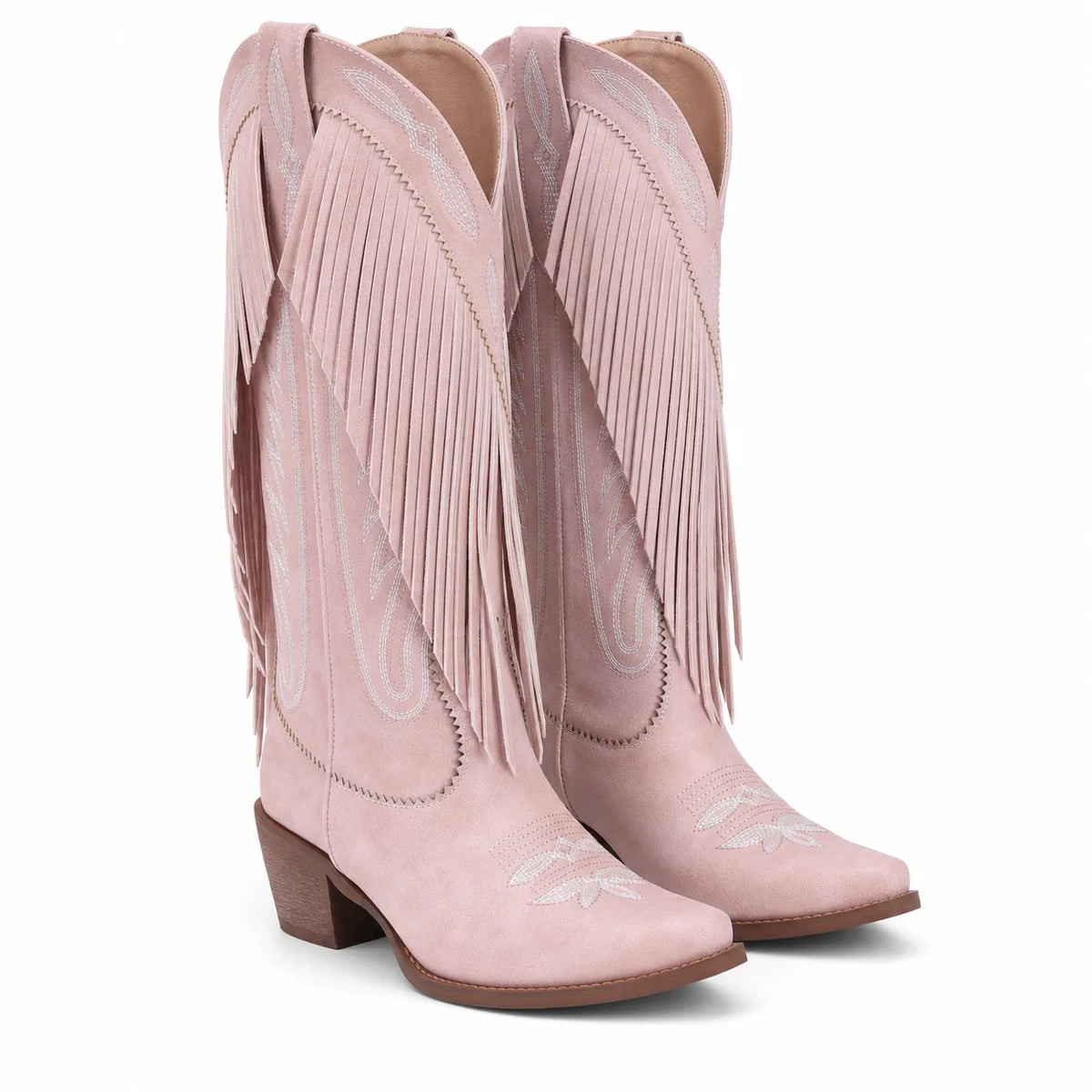 Light Rose Castellina Fringe Boots