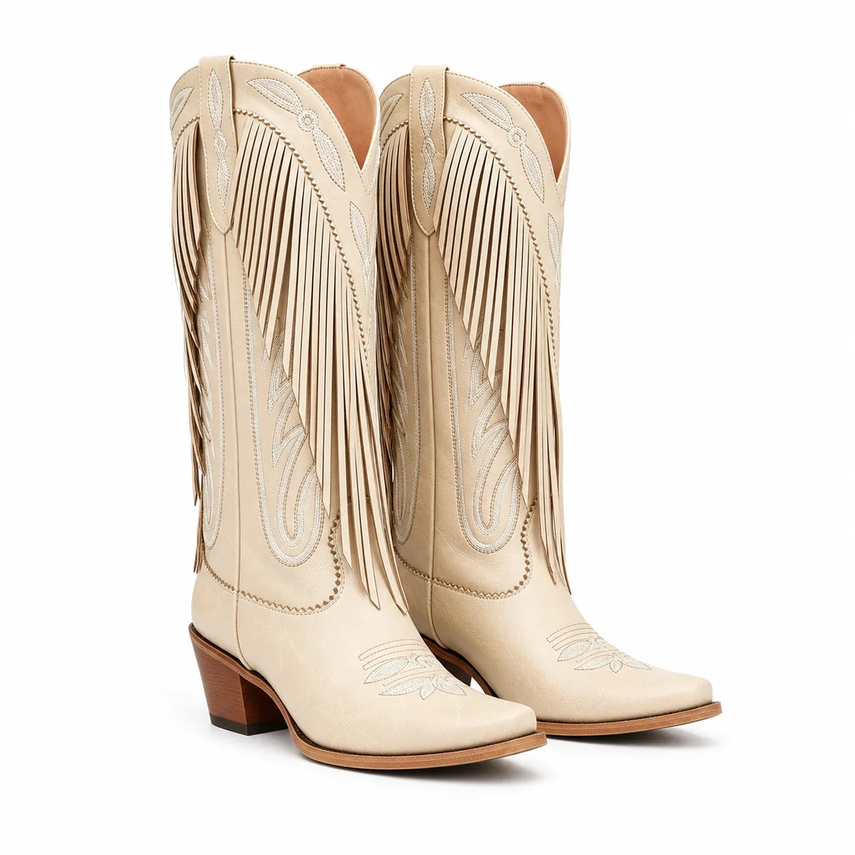 Warm Beige Castellina Fringe Boots