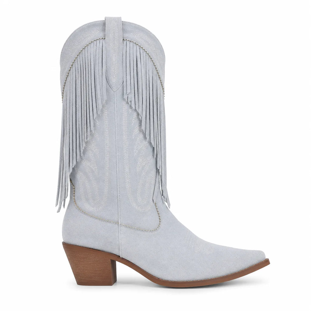 Hazy Sky Castellina Fringe Boots side view