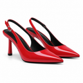 Deep Red Marcia Leather Stiletto Pumps