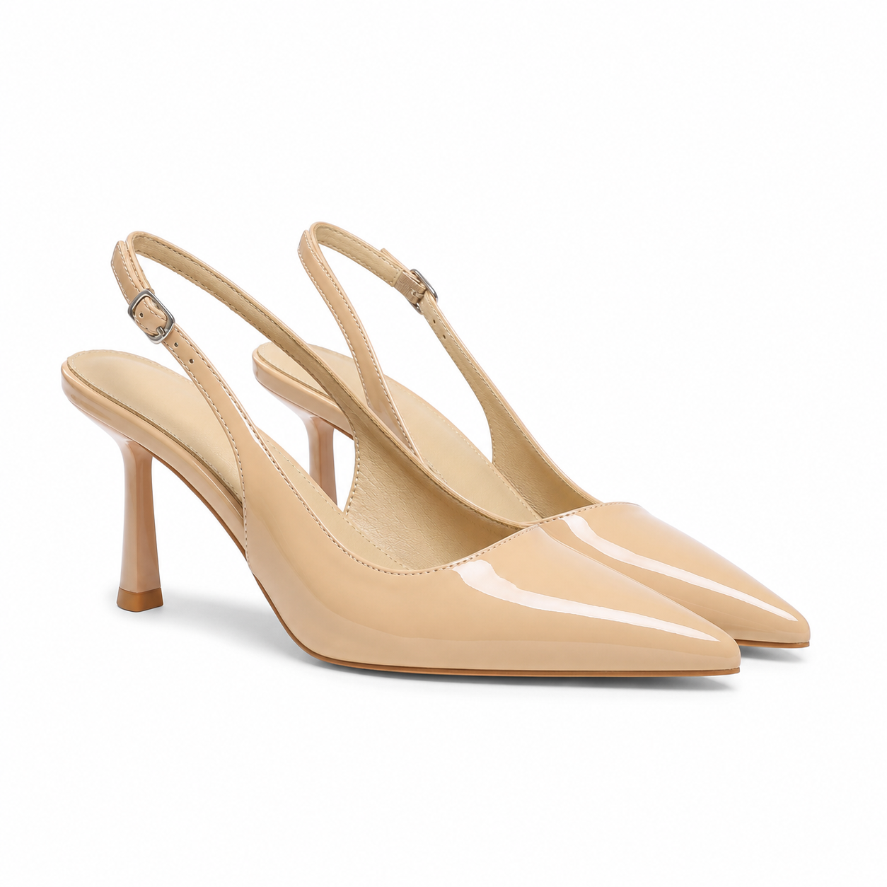 Soft Apricot Marcia Leather Stiletto Pumps